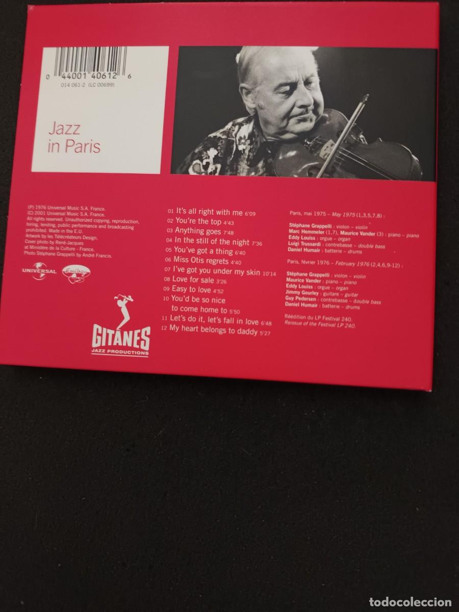 CDs de m&uacute;sica: ST&Eacute;PHANE GRAPPELLI PLAYS COLE PORTER. JAZZ IN PARIS - Foto 2