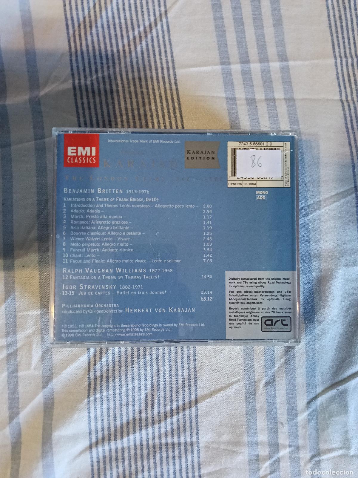 CDs de m&uacute;sica: CD KARAJAN EDITION BRITTEN VAUGHAM WILLIAMS STRAVINSKY - Foto 2