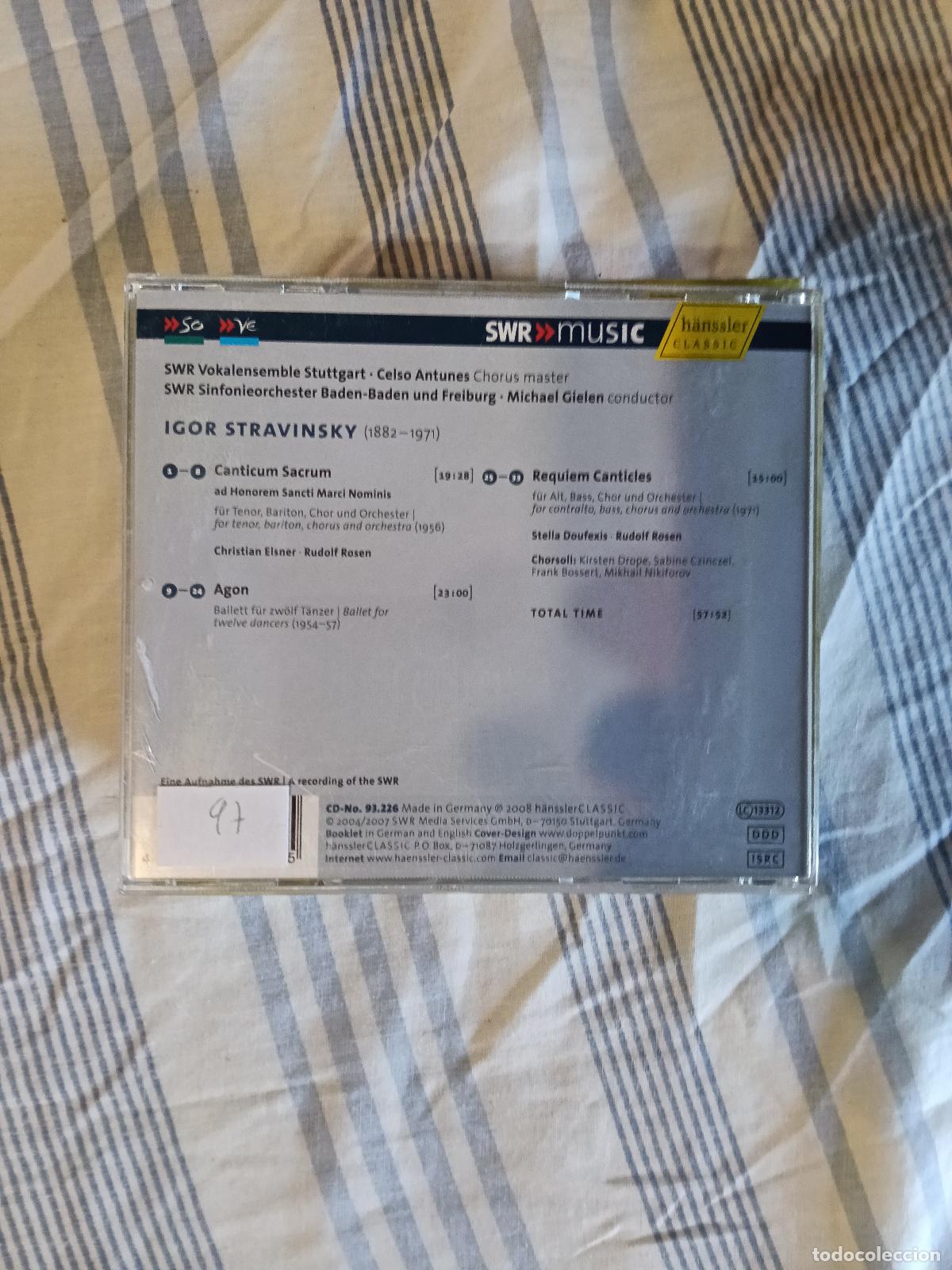 CDs de m&uacute;sica: CD IGOR STRAVINSKY CANTICUM SACRUM MICHAEL GIELEN - Foto 2