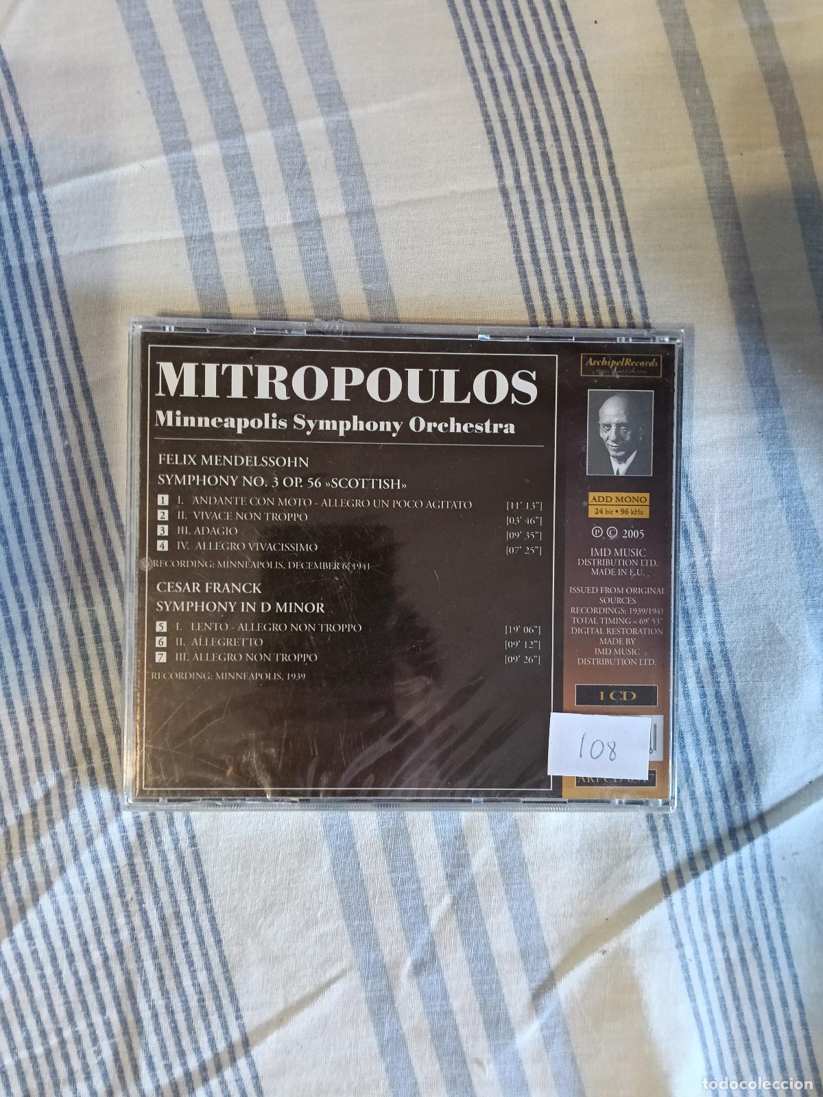 CDs de m&uacute;sica: CD MITROPOULOS MENDELSON FRANCK - Foto 2