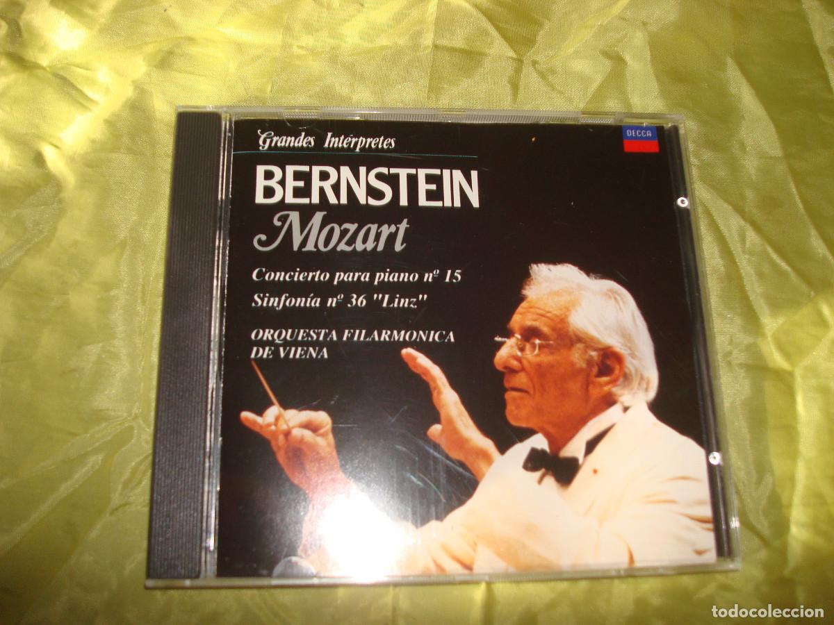 CDs de M&uacute;sica: BERNSTEIN. MOZART. CONCIERTO PIANO N&ordm; 15/SINFONIA N&ordm; 36 LINZ. GRANDES INTERPRETES. CD. IMPECABLE (#)
