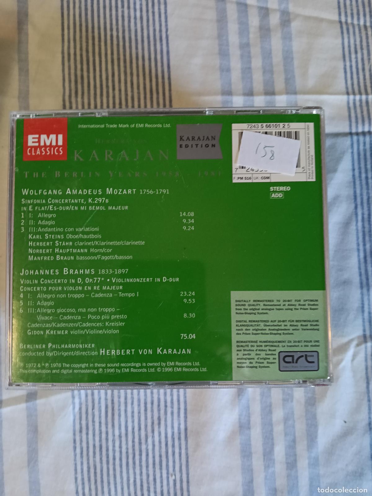 CDs de m&uacute;sica: CD KARAJAN EDITION MOZART BRAHMS - Foto 2