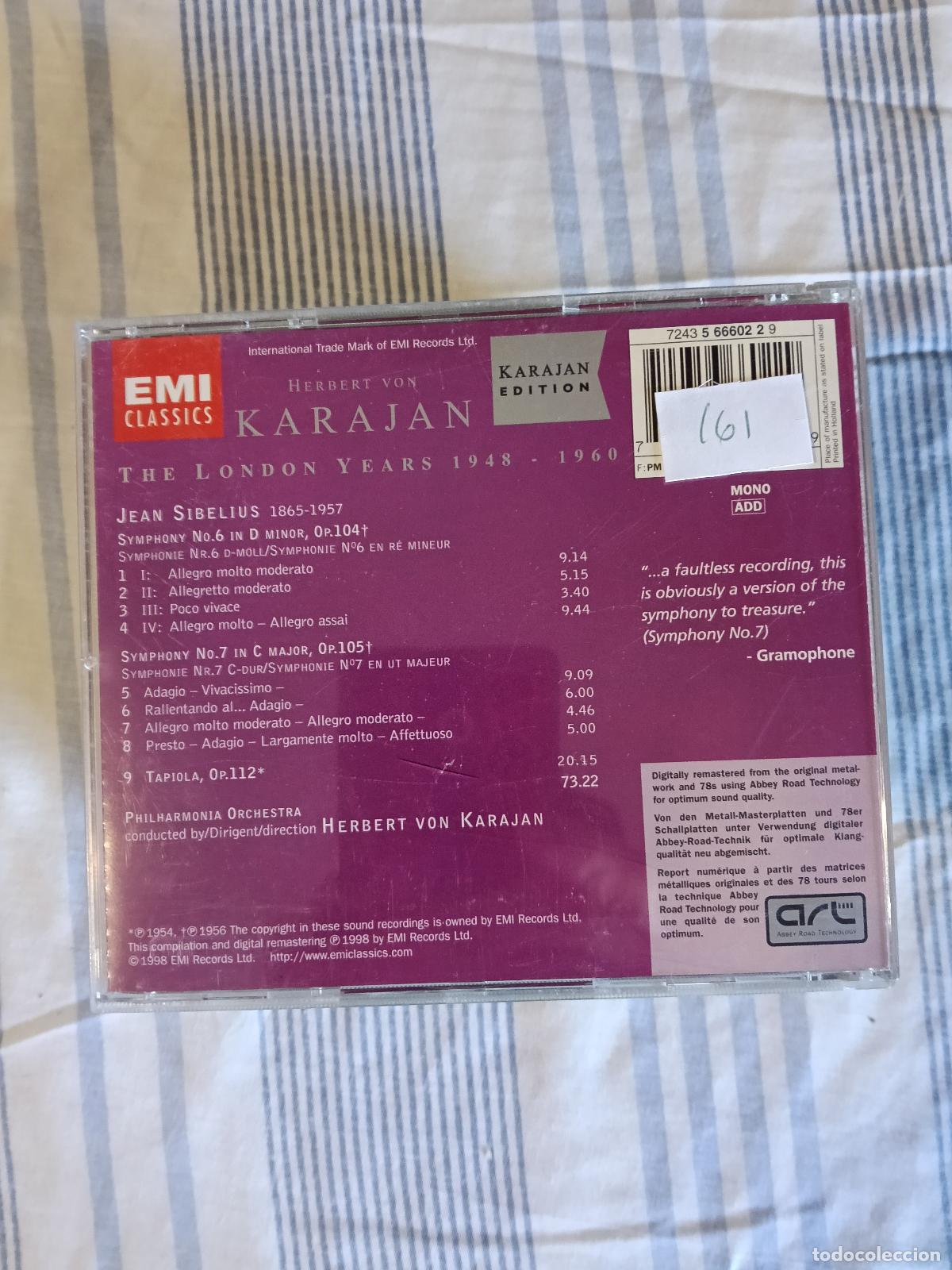 CDs de m&uacute;sica: CD KARAJAN EDITION SIBELIUS - Foto 2