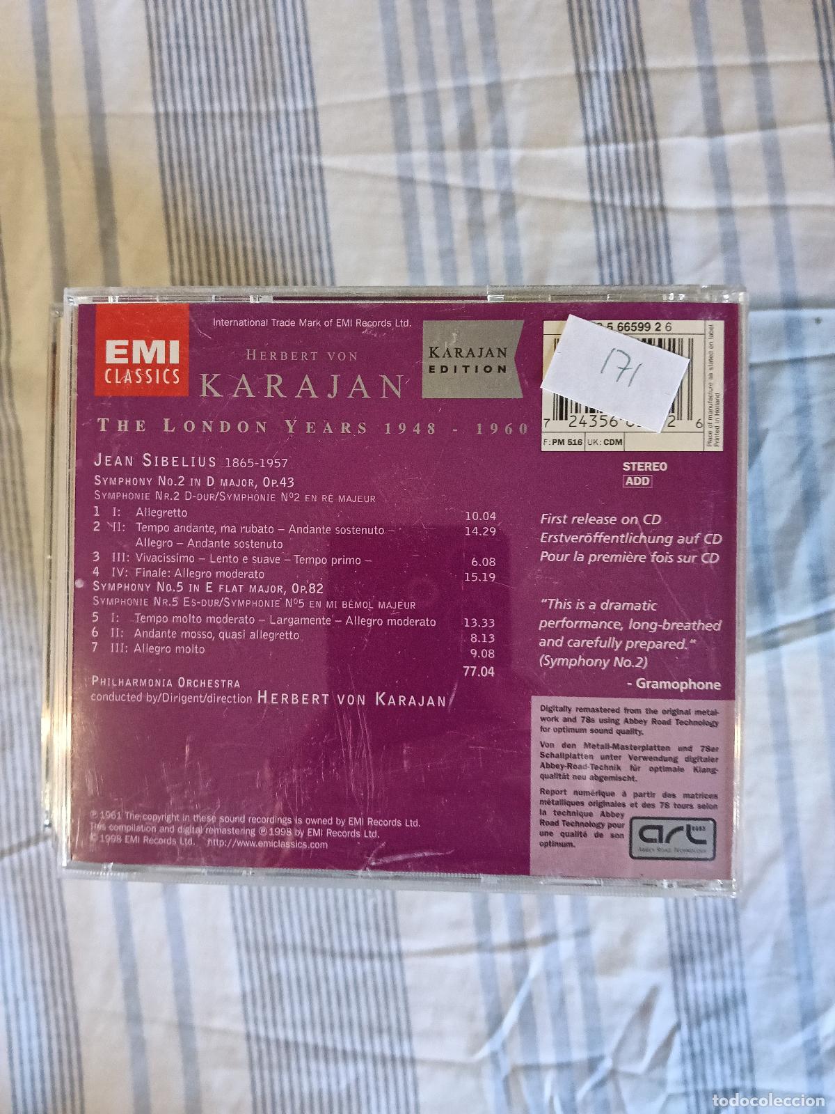CDs de m&uacute;sica: CD KARAJAN EDITION SIBELIUS SYMPHONY 2-5 - Foto 2