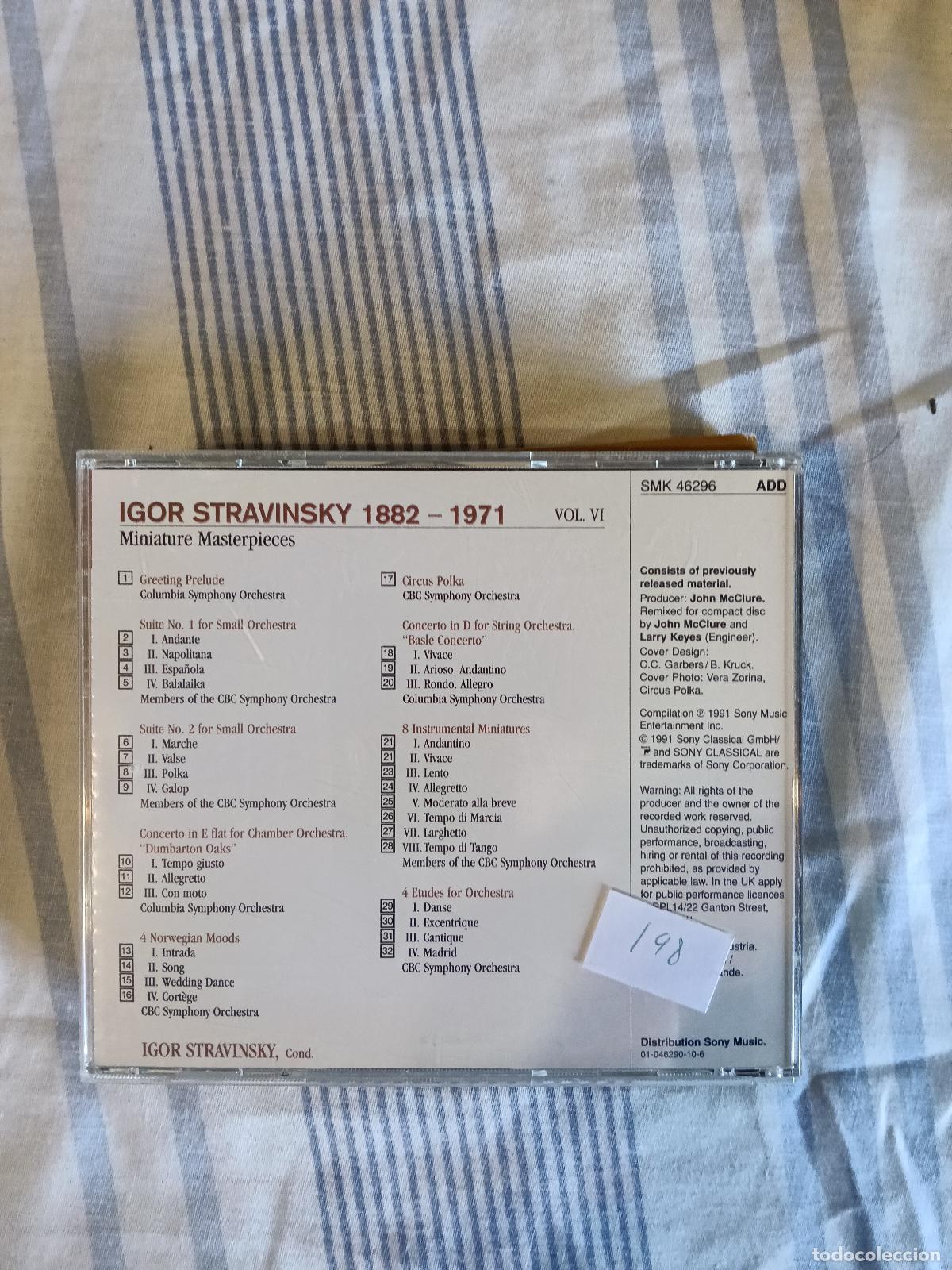 CDs de m&uacute;sica: DISCO CD. Igor Stravinsky &ndash; Edition: Miniature Masterpieces - Vol. VI. COMPACT DISC. - Foto 2