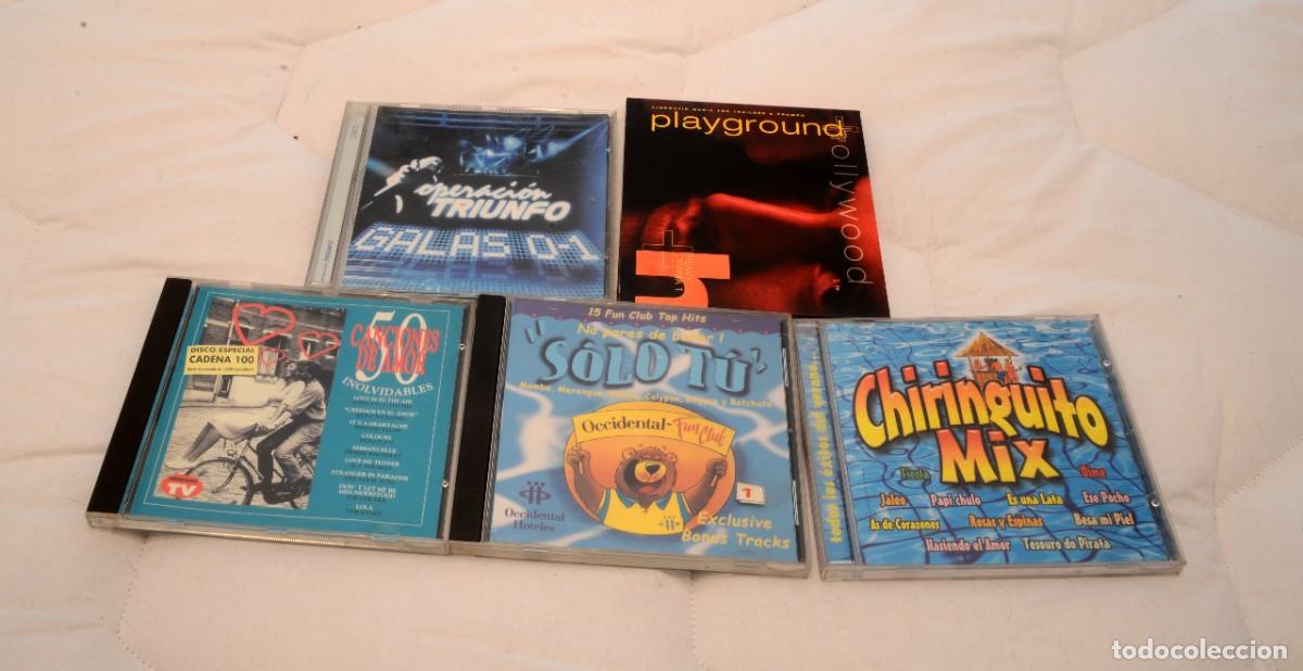 CDs de M&uacute;sica: LOTE DE 5 CINCO CD&acute;S CHIRINGUITO MIX, OPERACI&Oacute;N TRIUNFO, ETC