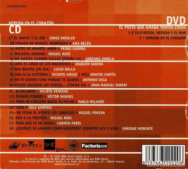 CDs de m&uacute;sica: Neruda En El Coraz&oacute;n. CD + DVD - Foto 2