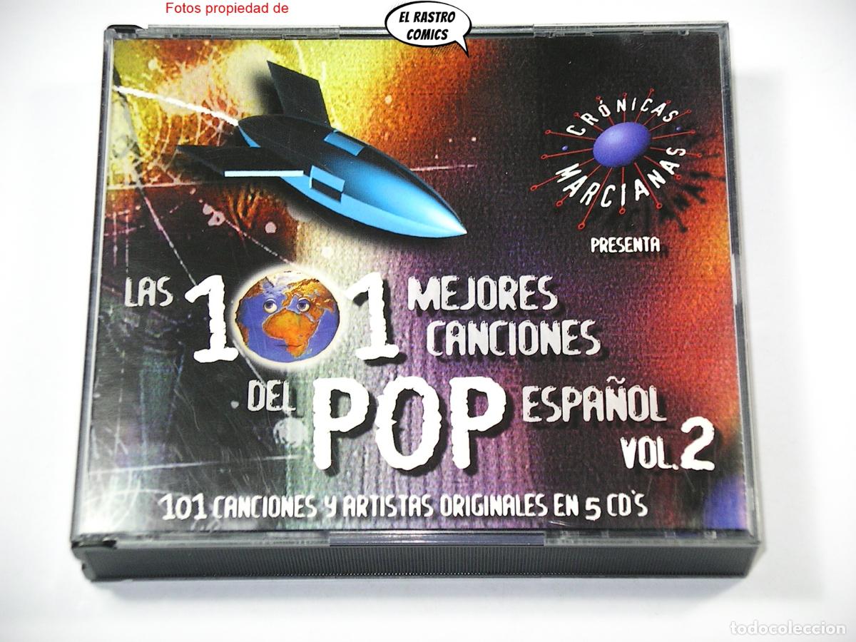 CDs de M&uacute;sica: Cr&oacute;nicas Marcianas, Las 101 mejores canciones del pop espa&ntilde;ol Vol 2, Caja qu&iacute;ntuple, 5 CD, DRO 2000