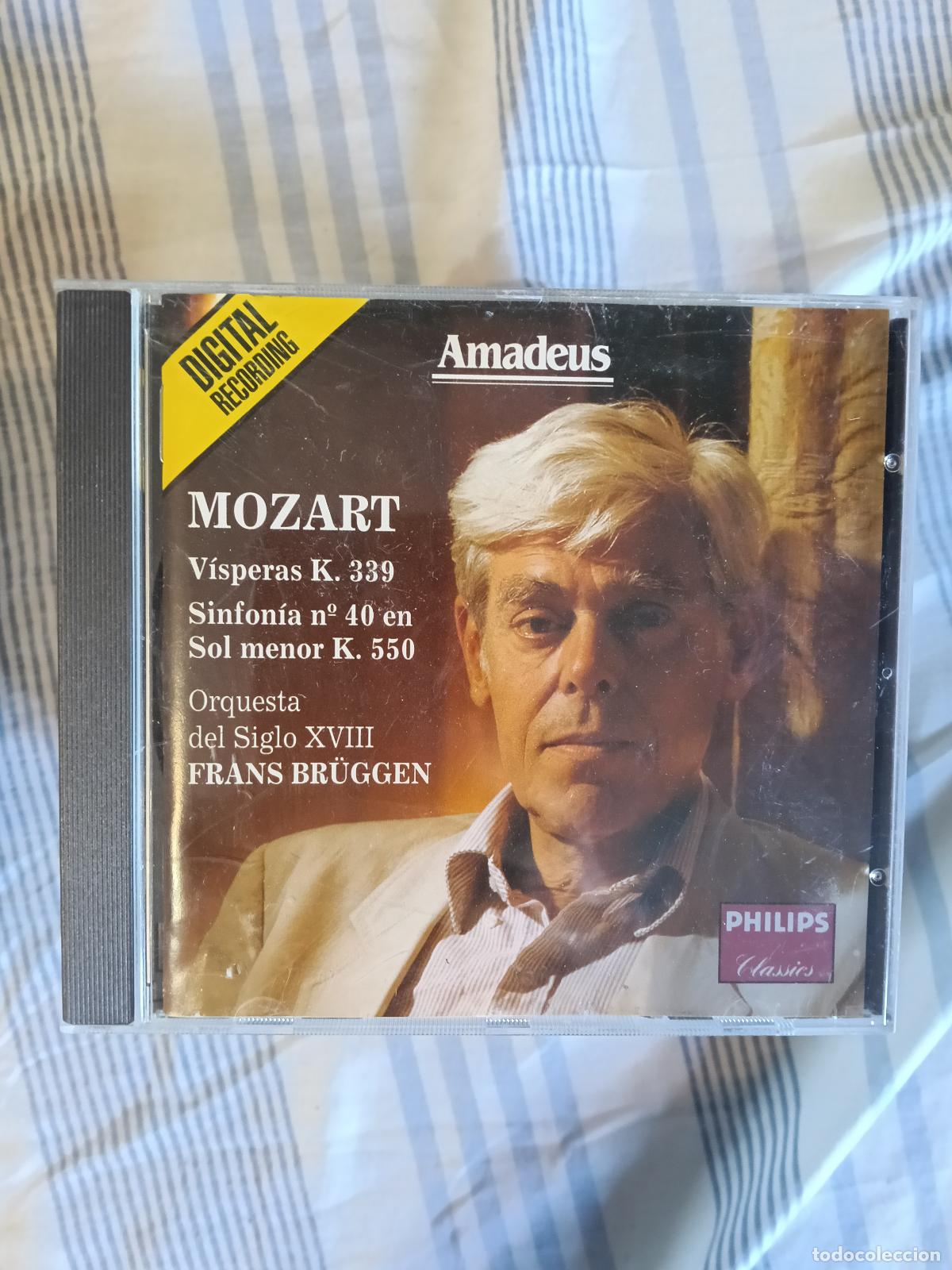 CDs de M&uacute;sica: CD MOZART VISPERAS K.339 SINFONIA N&ordm; 40 FRANS BRUGGEN AMADEUS