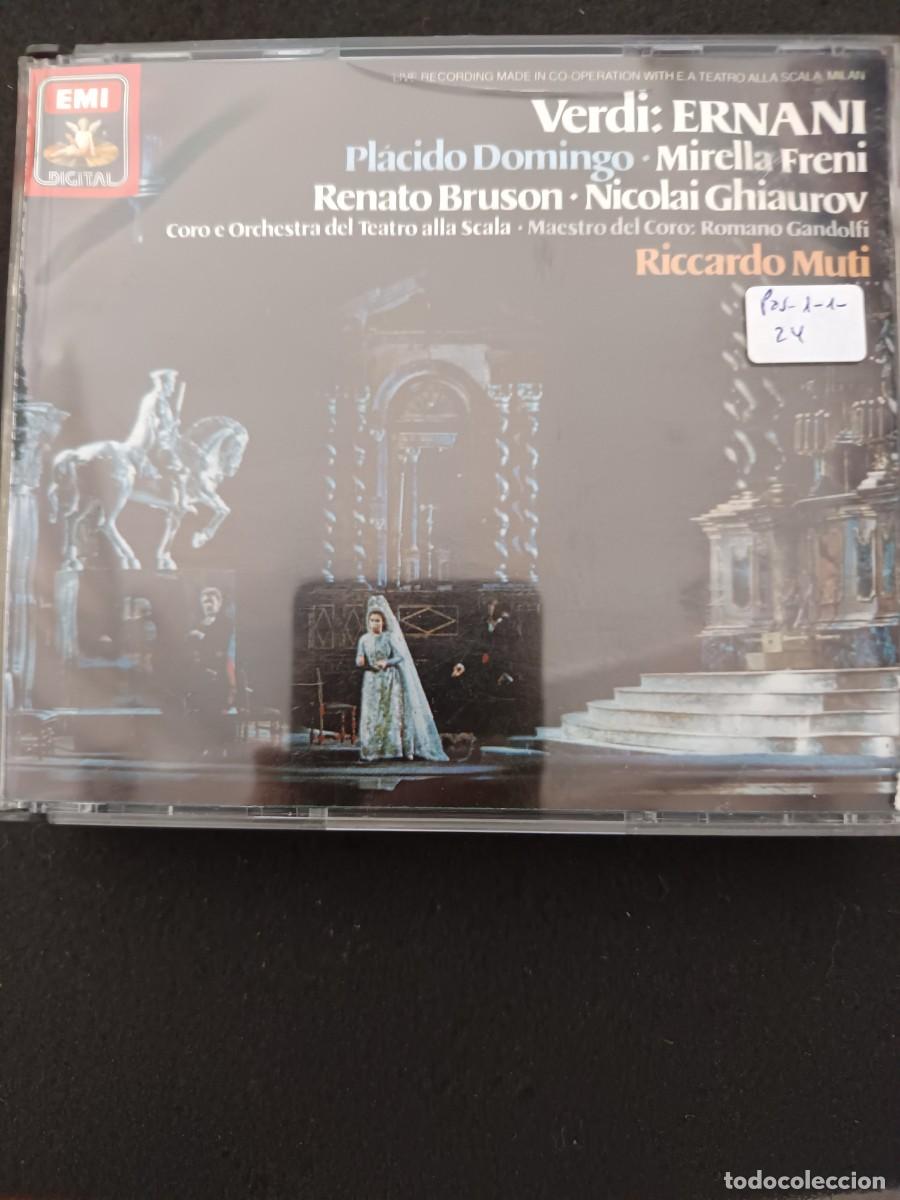CDs de M&uacute;sica: 3 CD. VERDI: ERNANI. DIRECTOR: RICCARDO MUTI. PL&Aacute;CIDO DOMINGO, MIRELLA FRENI, RENATO BRUSON,