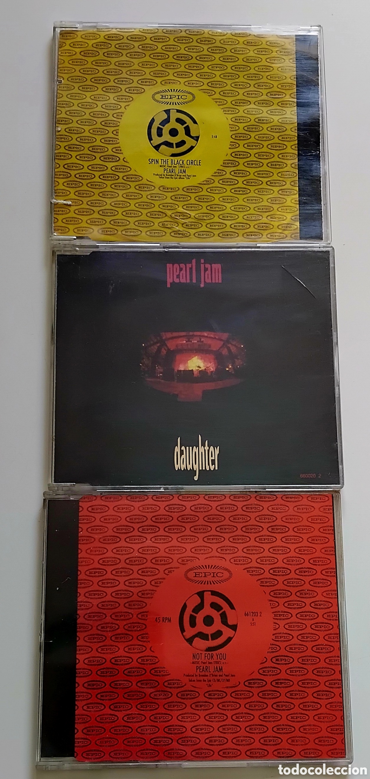 CDs de M&uacute;sica: Pearl Jam, lote 3 singles