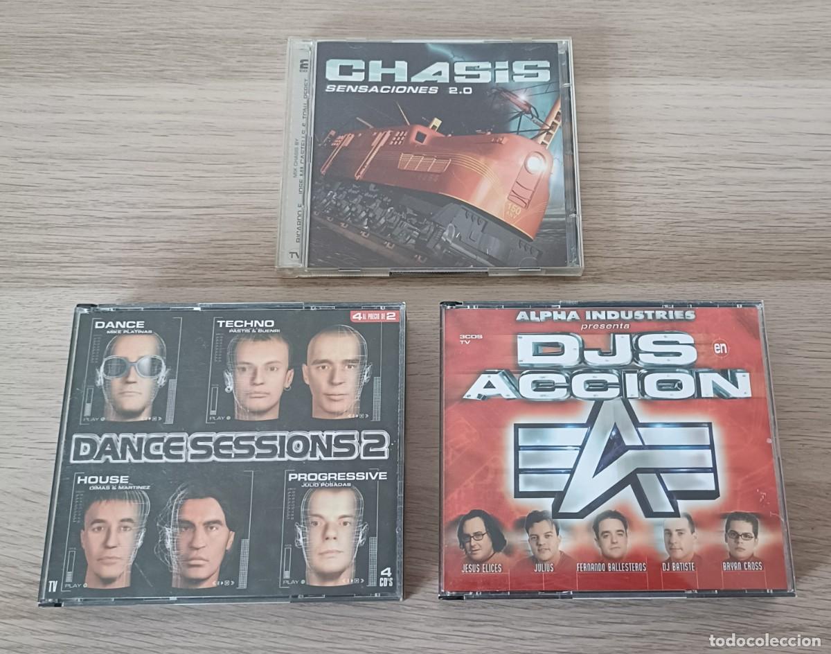 CDs de M&uacute;sica: Lote x 3 CD Recopilatorios CHASIS, DJ EN ACCION 2, DANCE SESSIONS 2, Pastis & Buenri, Ricardo F etc