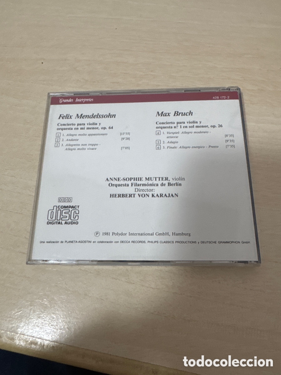 CDs de m&uacute;sica: CD GRANDES INT&Eacute;RPRETES MUTTER MENDELSSOHN BRUCH 1981 - Foto 4