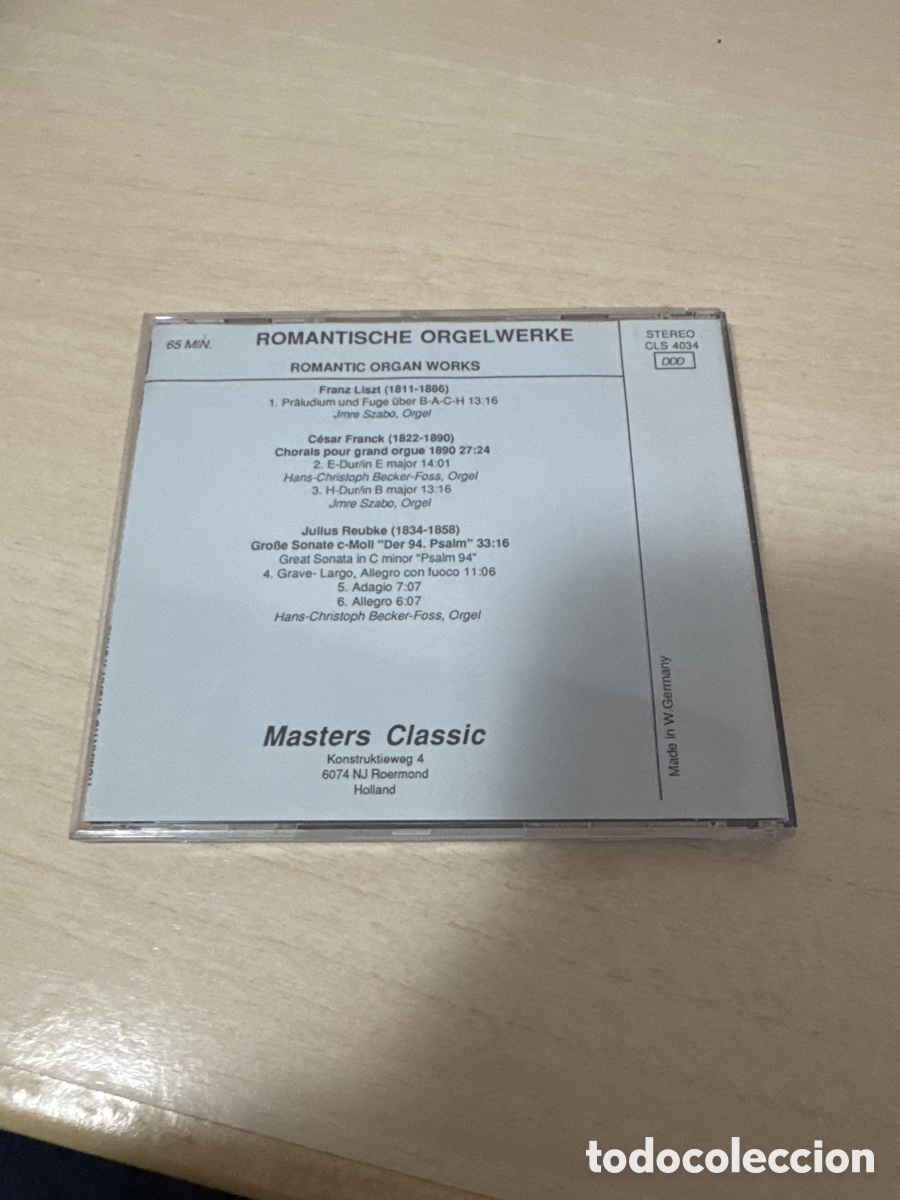 CDs de m&uacute;sica: CD ROMANTISCHE ORGELWERKE MASTERS CLASSIC - Foto 4