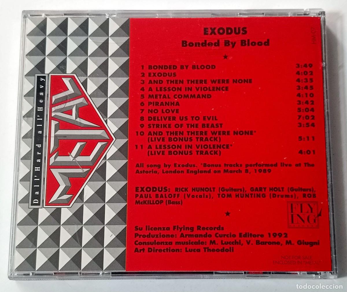 CDs de m&uacute;sica: CD EXODUS - BONDED BY BLOOD - Foto 3
