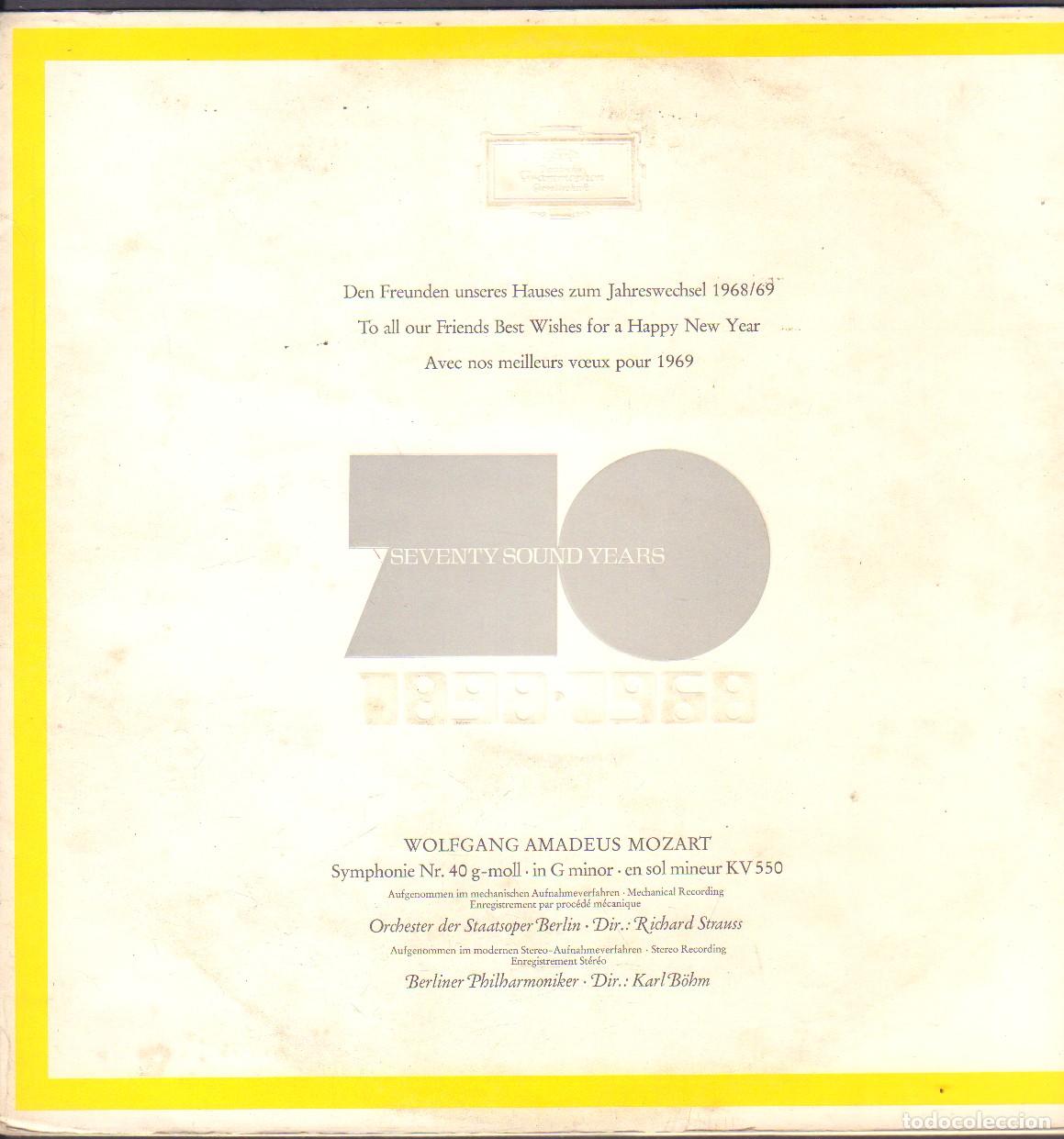 CDs de M&uacute;sica: WOLFGANG AMADEUS MOZART - SEVENTY SOUND YEARS / BERLIN PHILHARMINIKER / LP GRAMMOPHON RF- 25978