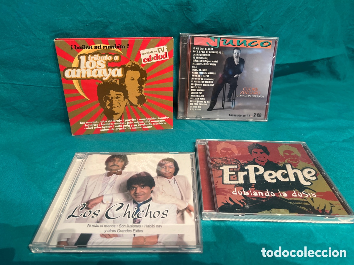 CDs de M&uacute;sica: LOTE DE 4 CD&rsquo;S RUMBAS LOS AMAYA, JUNCO, LOS CHICHOS Y ER PECHE