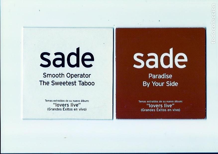CDs de M&uacute;sica: SADE. Smooth operator. Paradise. King of sorrow. Kiss of life (4 cd singles).