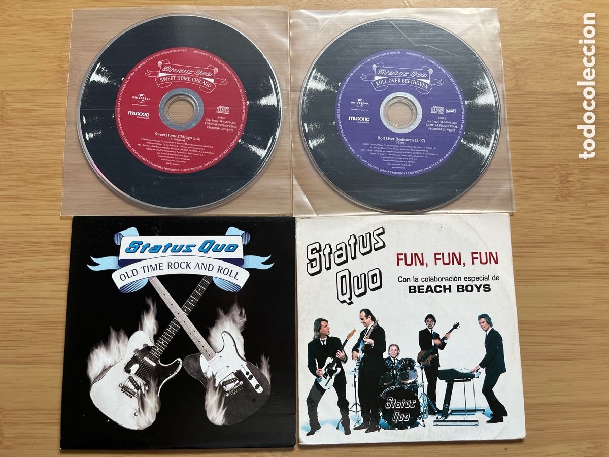 CDs de M&uacute;sica: STATUS QUO. Fun fun fun. Old time rock and roll. Sweet home Chicago. Roll over Beethove(4 cd single)
