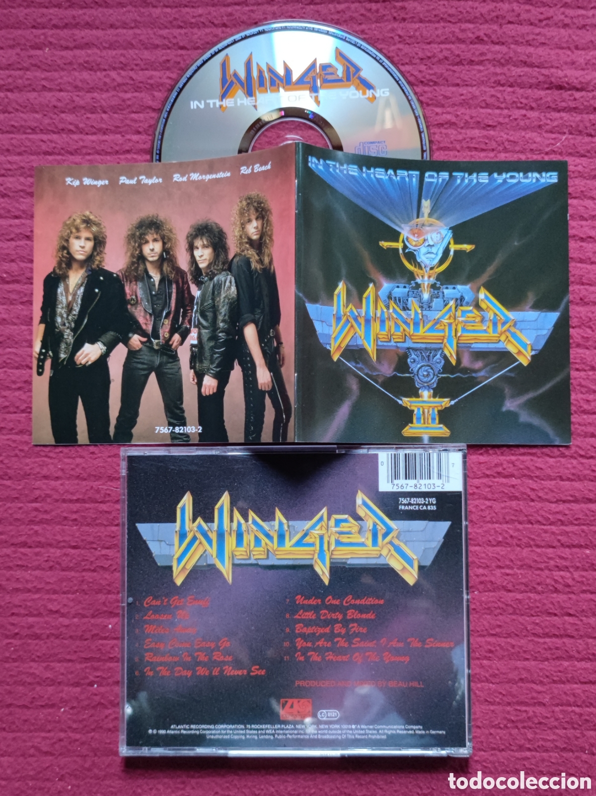 CDs de M&uacute;sica: WINGER: In The Heart Of The Young. Cd Hard Aor, Edici&oacute;n Original 1990 Atlantic Records. Raro.