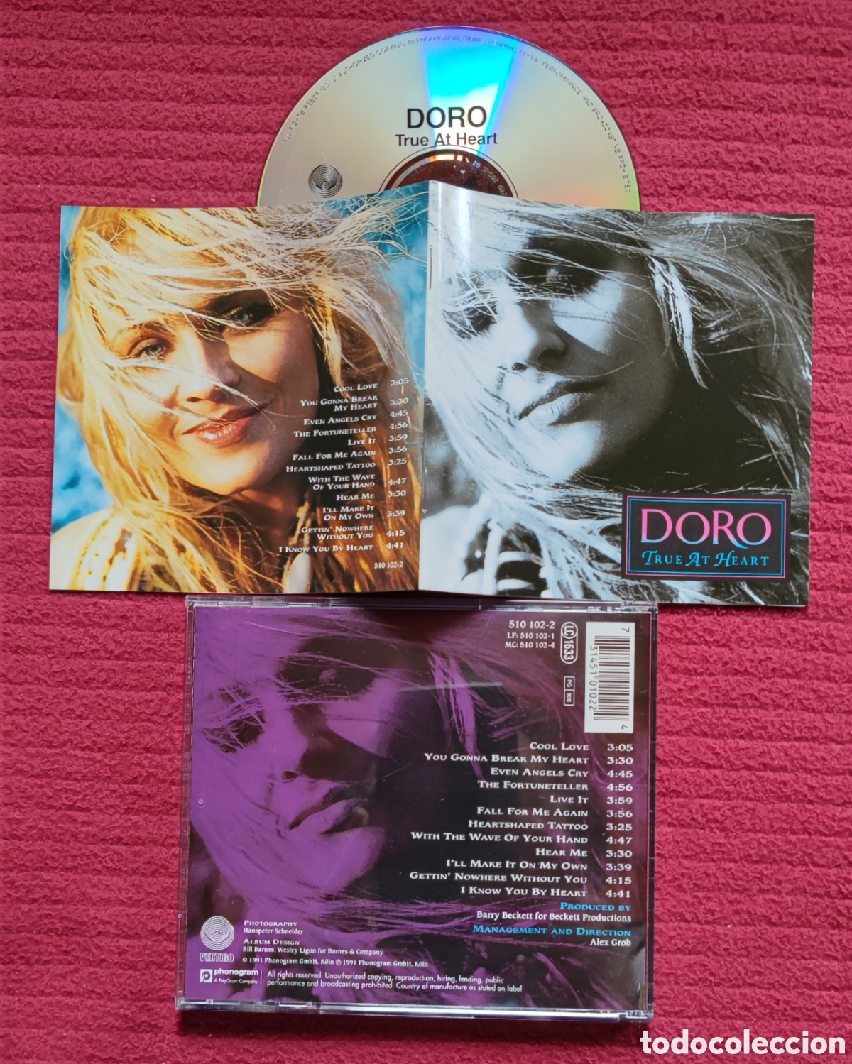 CDs de M&uacute;sica: DORO: True At Heart. Cd Hard Aor, Edici&oacute;n Original 1991 Phonogram Records.