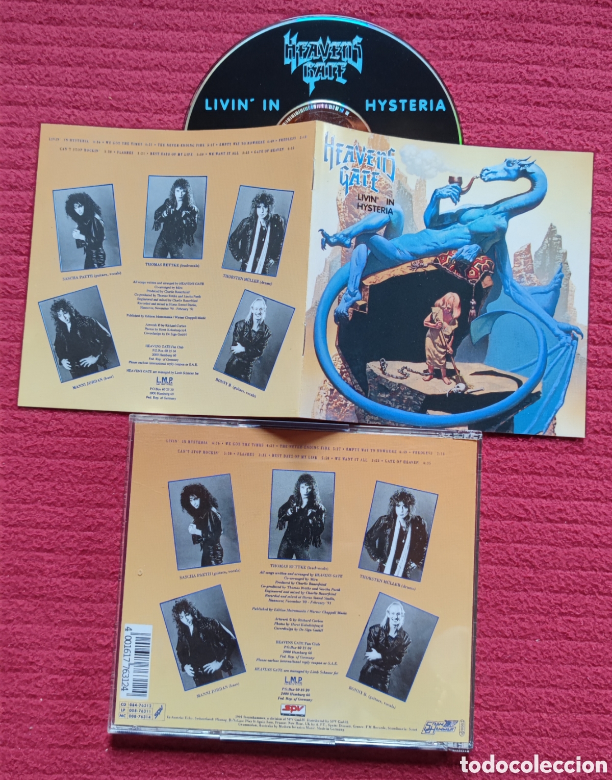 CDs de M&uacute;sica: HEAVENS GATE: Livin' in Hysteria. Cd Hard Aor, Edici&oacute;n Original 1991 SPV Records. Muy raro en Cd.