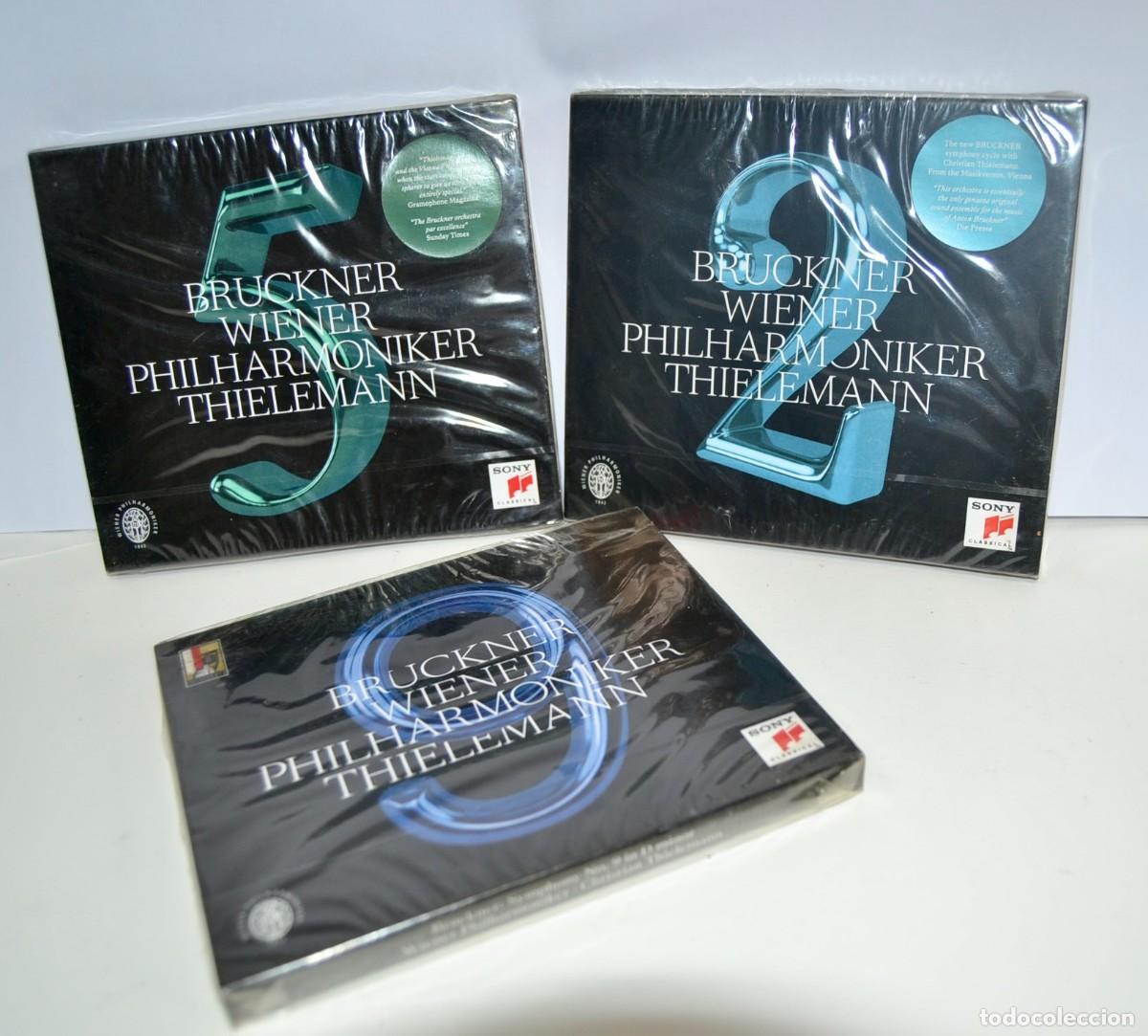 CDs de M&uacute;sica: Lote 3 cd&acute;s . Anton Bruckner. Sinfon&iacute;as 2, 5 y 9. Philharmoniker. Thielemann. Sony Classical. Nuevos