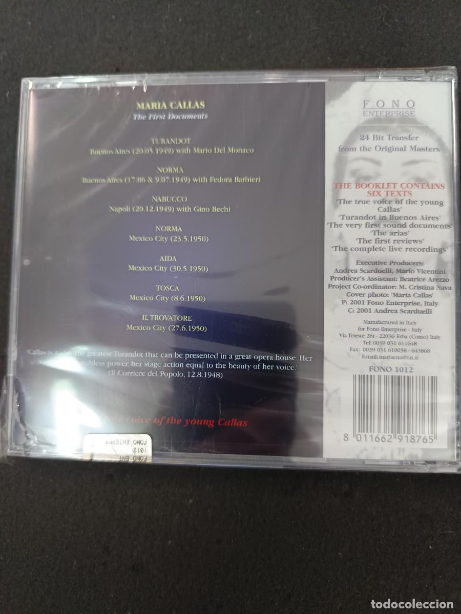 CDs de m&uacute;sica: CALLAS. THE FIRST DOCUMENTS. - Foto 2