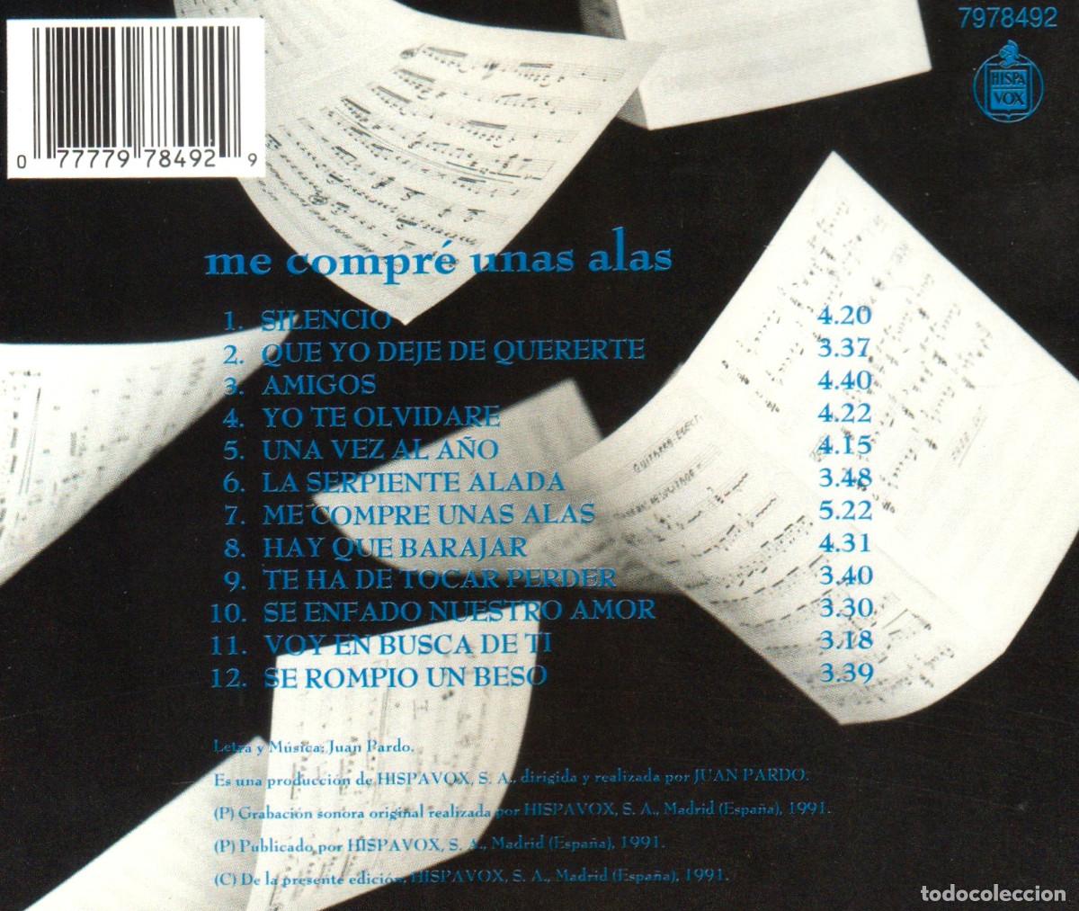 CDs de m&uacute;sica: JUAN PARDO. ME COMPRE UNAS ALAS. CD. - Foto 2