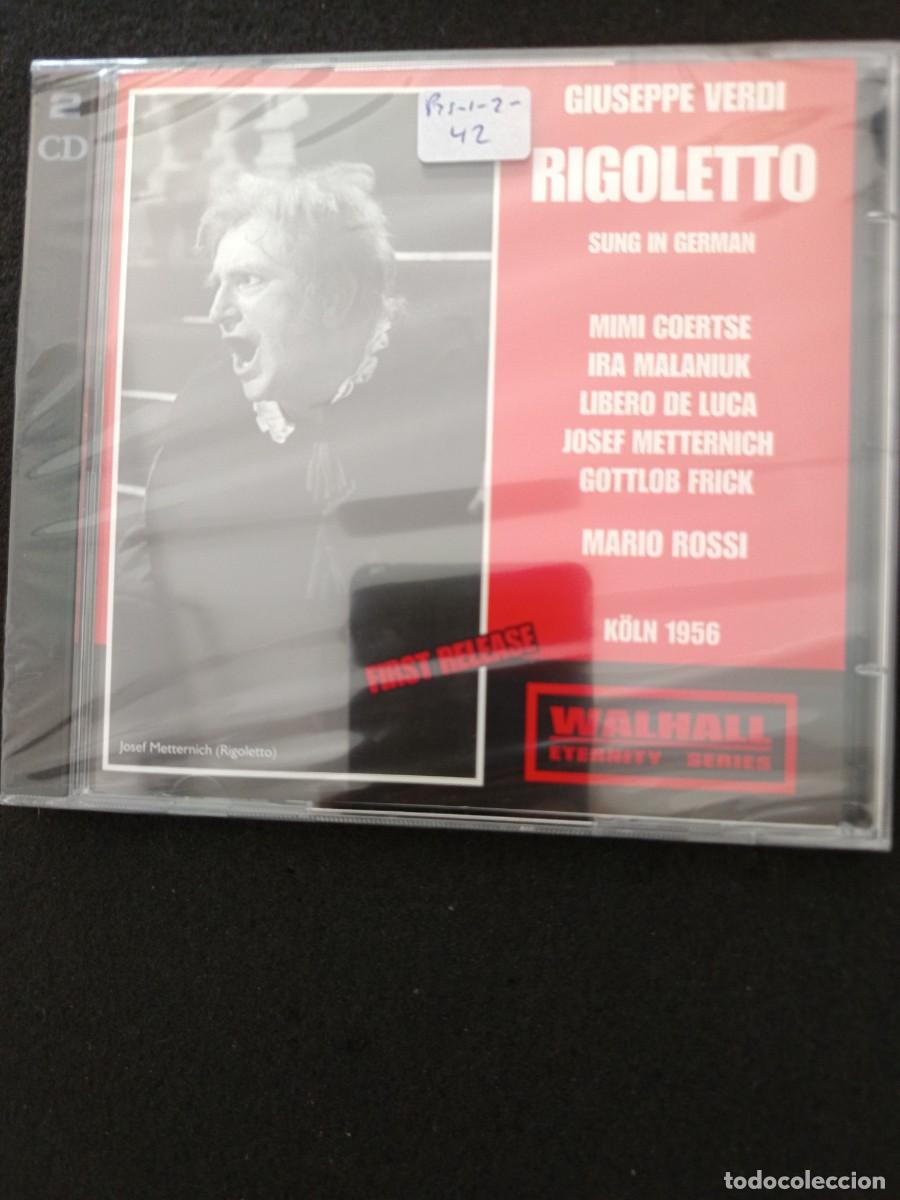 CDs de M&uacute;sica: 2 CD. VERDI: RIGOLETTO (CANTADO EN ALEM&Aacute;N). DIR.: MARIO ROSSI. K&Ouml;LN 1956