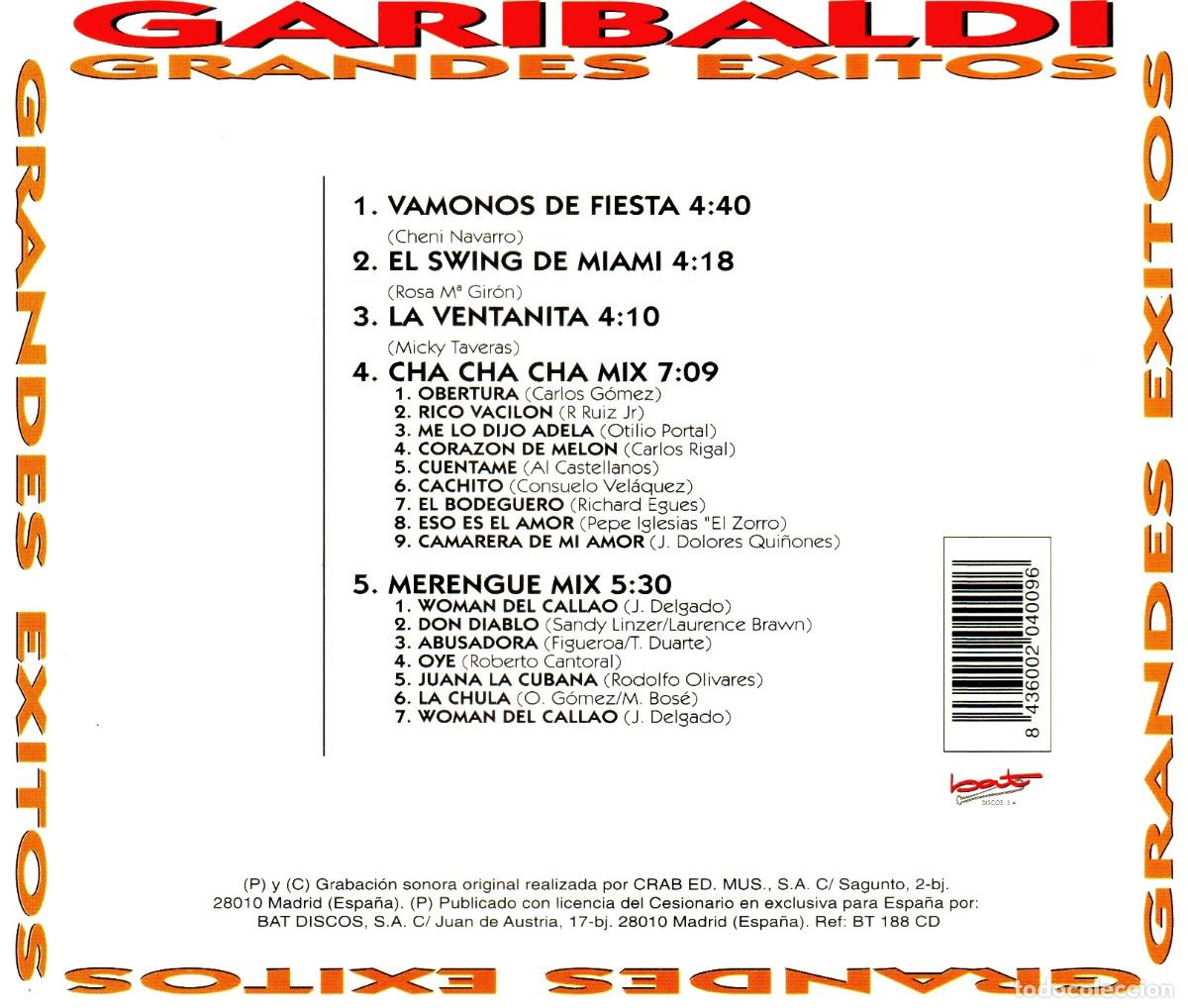 CDs de m&uacute;sica: GARIBALDI. GRANDES EXITOS. RECOPILATORIO. CD. - Foto 2