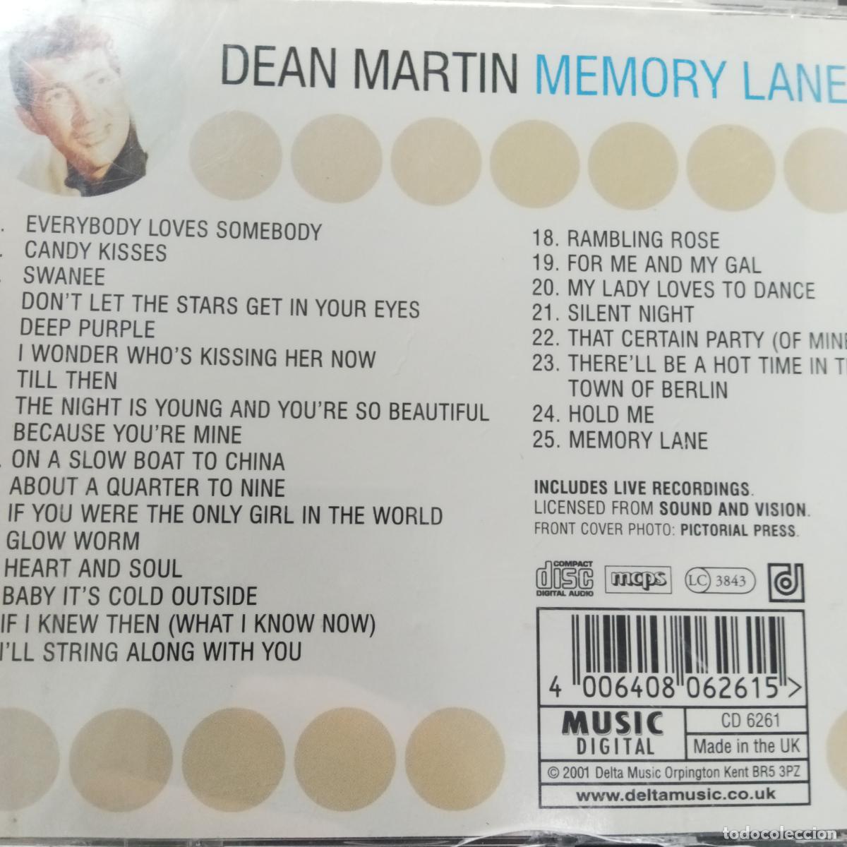 CDs de m&uacute;sica: DEAN MARTIN CD MEMORY LANE. - Foto 2