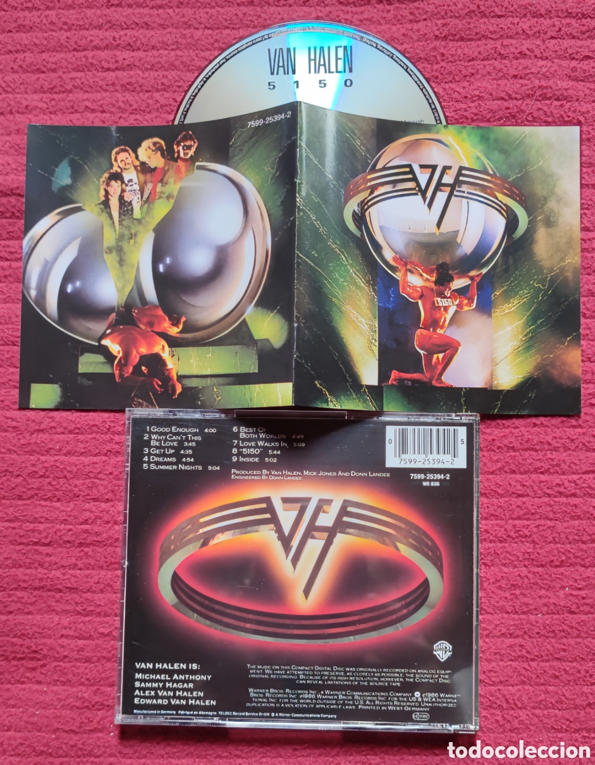 CDs de M&uacute;sica: VAN HALEN: 5150. Cd Hard Aor,Edici&oacute;n Original 1986 Warner Bros Records.