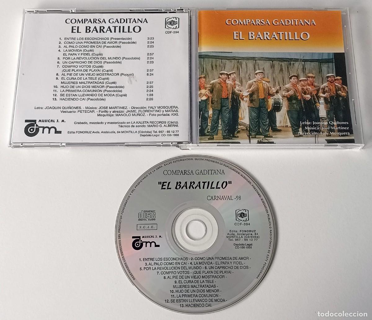CDs de m&uacute;sica: CARNAVAL DE CADIZ 1998 - CD COMPARSA EL BARATILLO - Foto 2