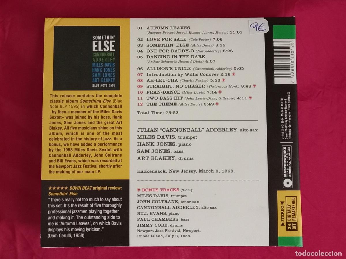 CDs de m&uacute;sica: Cannonball Adderley & Miles Davis - Somethin&acute;Else - Edit. Masterwoks. 2014 - Foto 3
