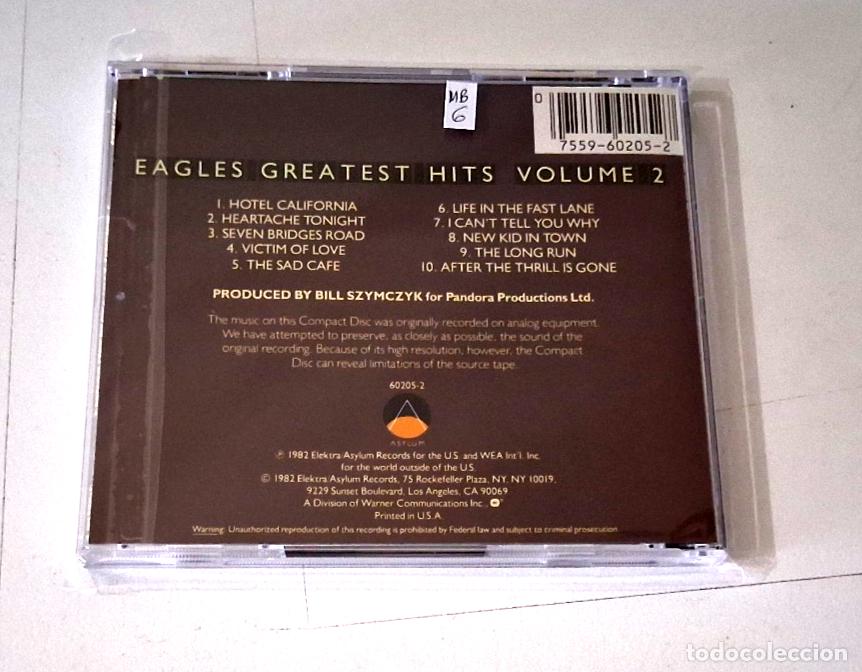 CDs de m&uacute;sica: EAGLES &rdquo;GREATEST HITS VOLUME 2&rdquo; CD 10 TRACKS - Foto 2