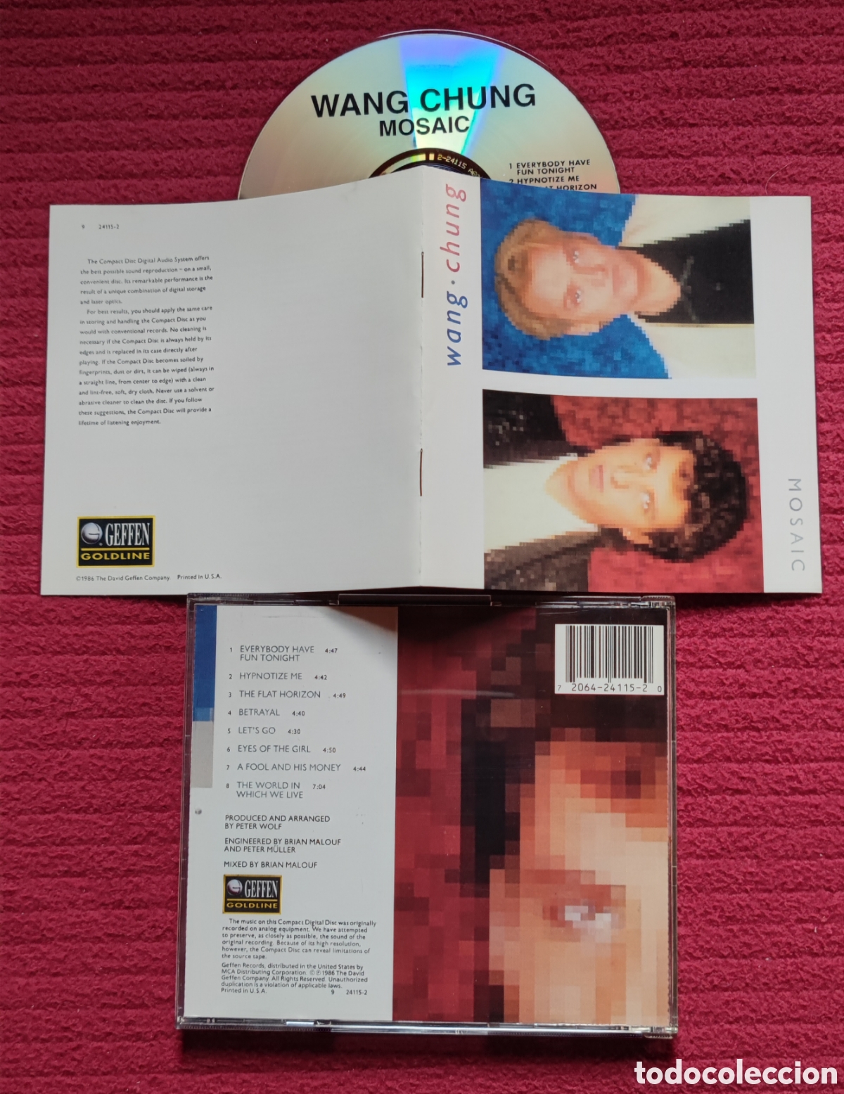 CDs de M&uacute;sica: WANG CHUNG: Mosaic. Cd Aor, Edici&oacute;n Original 1986 GEFFEN Records USA. Muy raro en Cd.