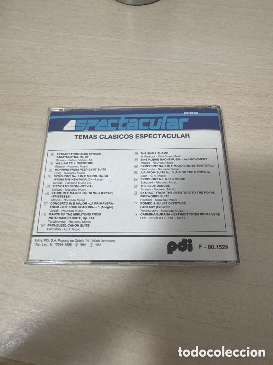 CDs de m&uacute;sica: CD ESPECTACULAR TEMAS CLASICOS 1988 - Foto 4