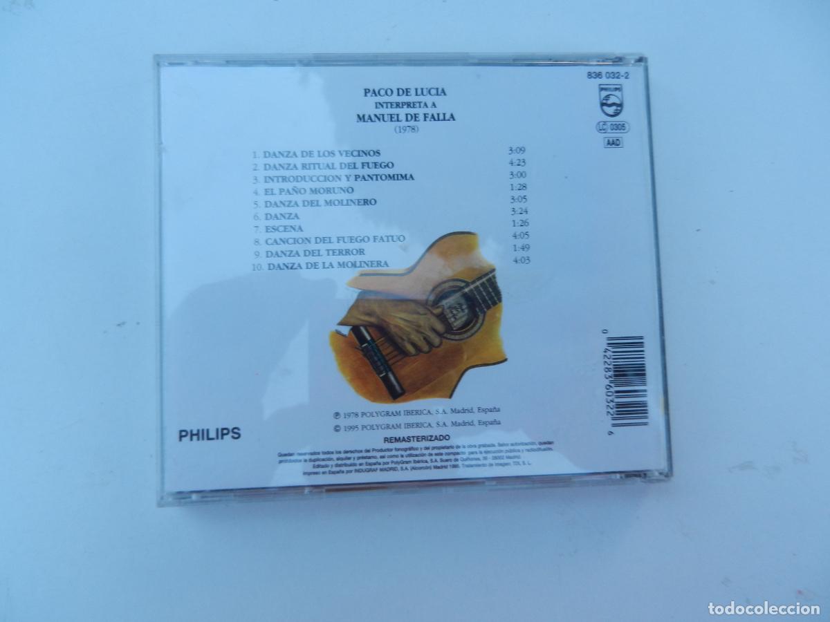 CDs de m&uacute;sica: PACO DE LUCIA , INTERPRETA A MANUEL DE FALLA - CD PHILIPS - 1995 - Foto 3