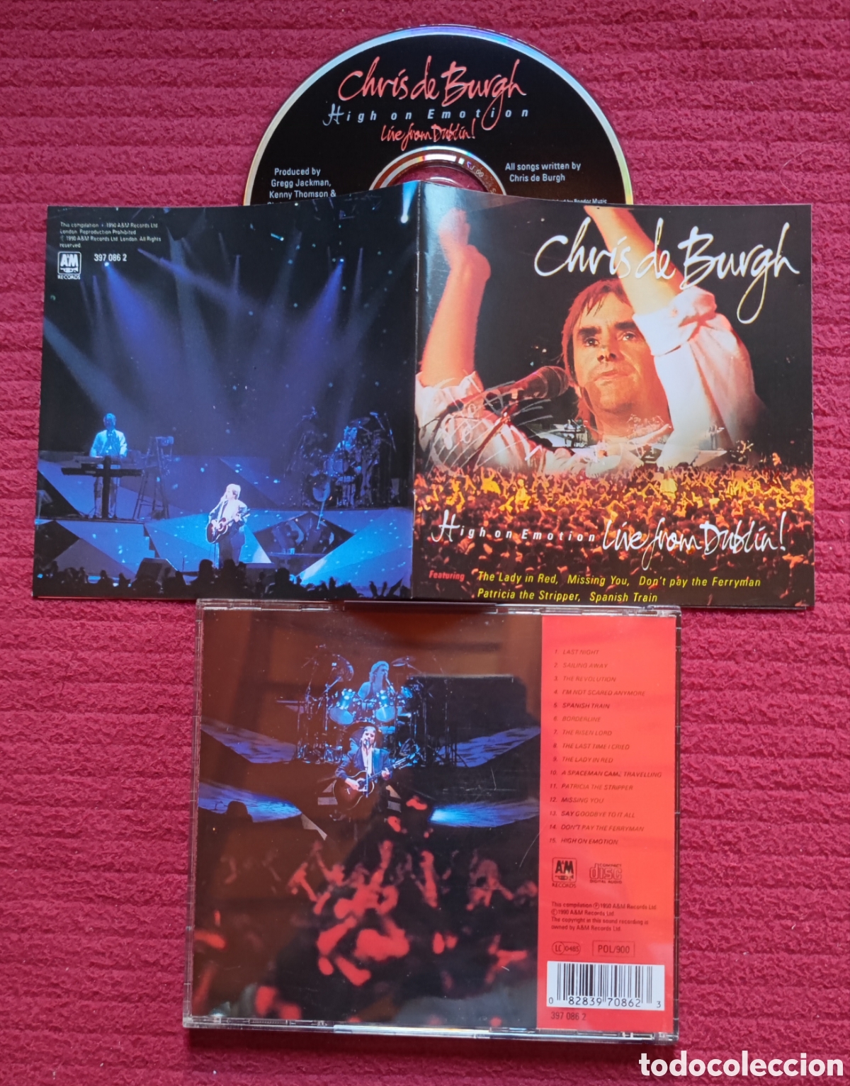 CDs de M&uacute;sica: CHRIS DE BURG: High On Emotion - Live From Dubl&iacute;n. Cd Edici&oacute;n Original 1990 A&M Records. Como Nuevo.
