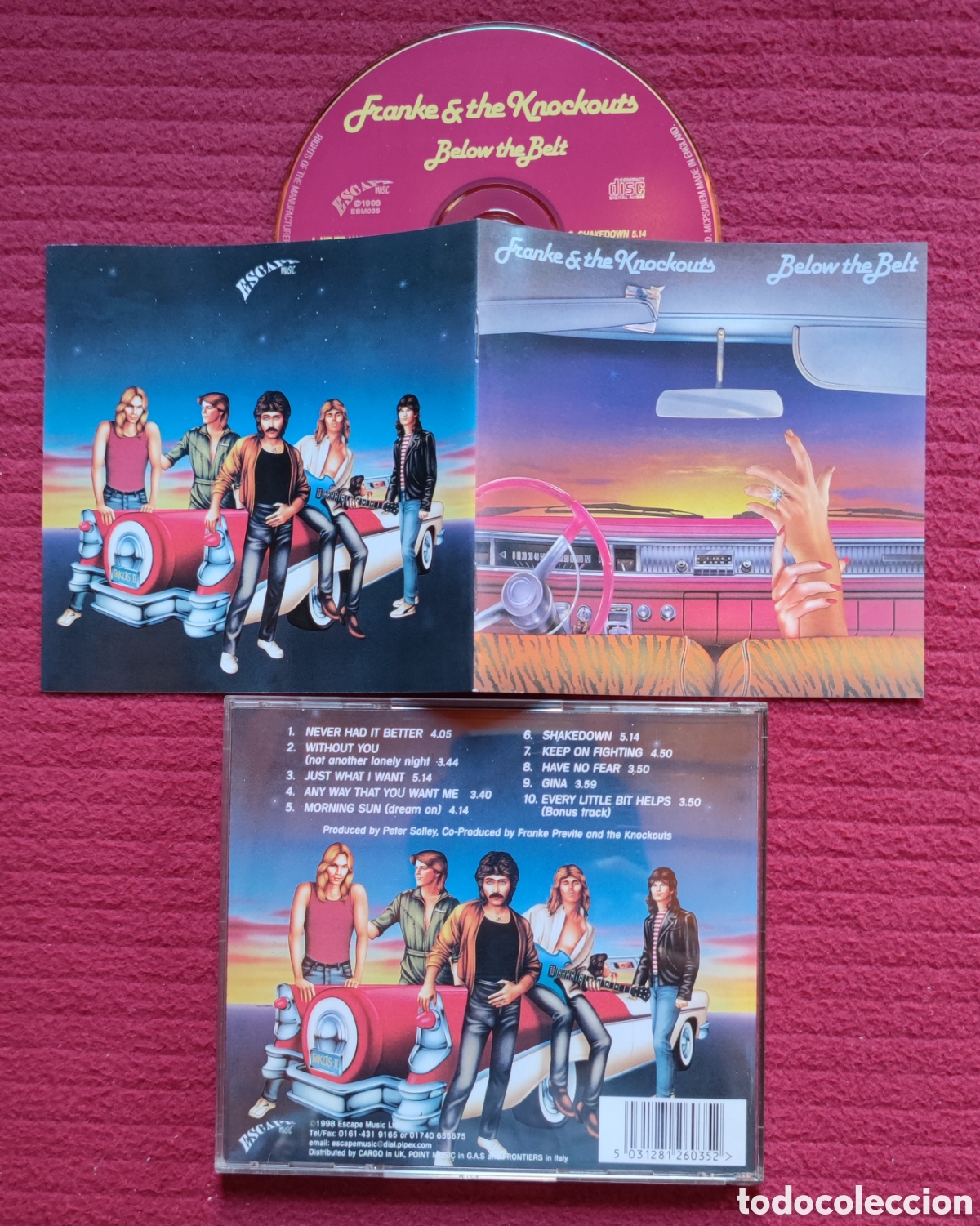 CDs de M&uacute;sica: FRANKE & THE KNOKOUTS: Below the Belt. Gran Cd Aor 1982. Editado por Escape Music en 1998. Rareza.