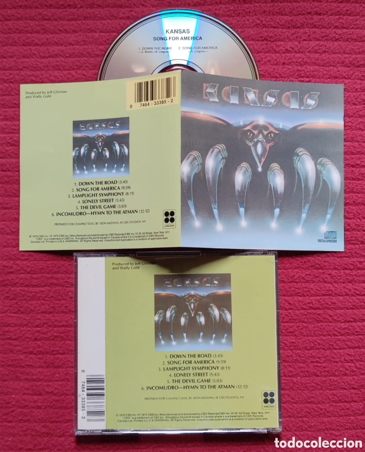 CDs de M&uacute;sica: KANSAS: Song For Am&eacute;rica. Cd Edici&oacute;n Original 1975 CBS Records USA. Como Nuevo.