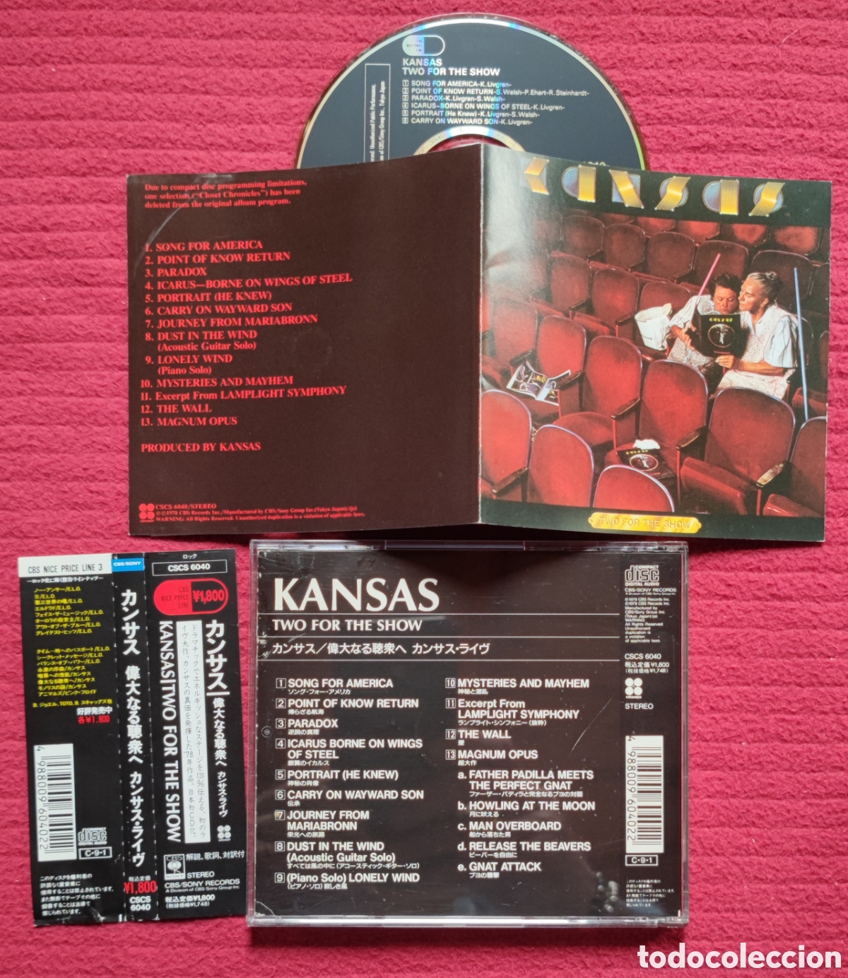CDs de M&uacute;sica: KANSAS: Two For The Show. Cd Live.Edici&oacute;n Original 1978 CBS. Made In Japan con Obi. Como Nuevo.