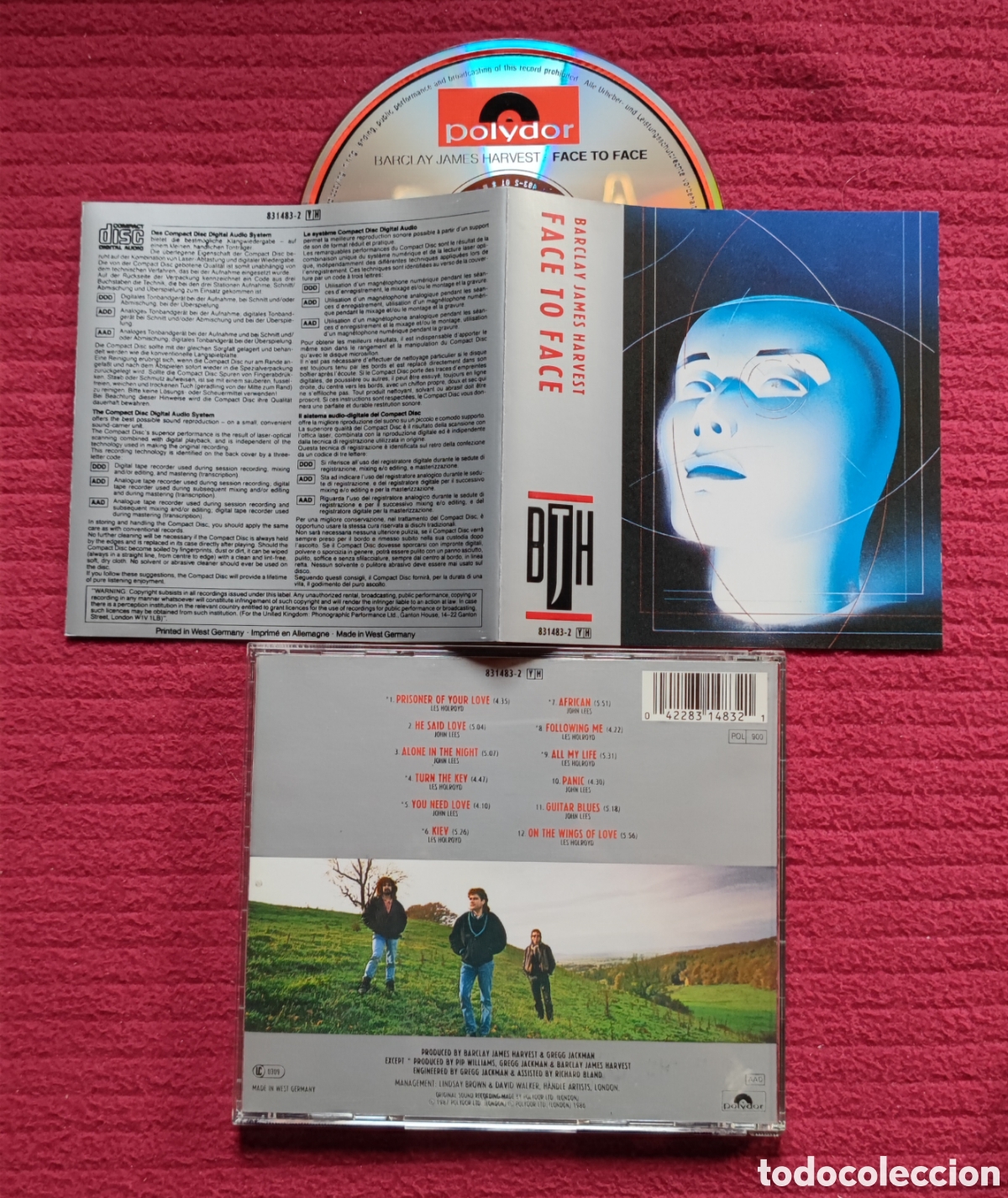 CDs de M&uacute;sica: BARCLAY JAMES HARVEST: Face To Face. Cd Aor, Edici&oacute;n Original 1987 Polydor Records. Raro en Cd.