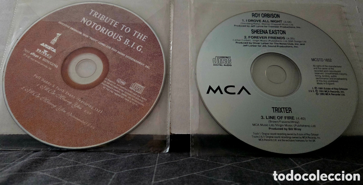CDs de M&uacute;sica: LOTE.5&rdquo; +PROMO. NOTORIUS BIG TRIBUTE.ROY ORBISON.SHEENA EASTON.TRIXTER.RARE
