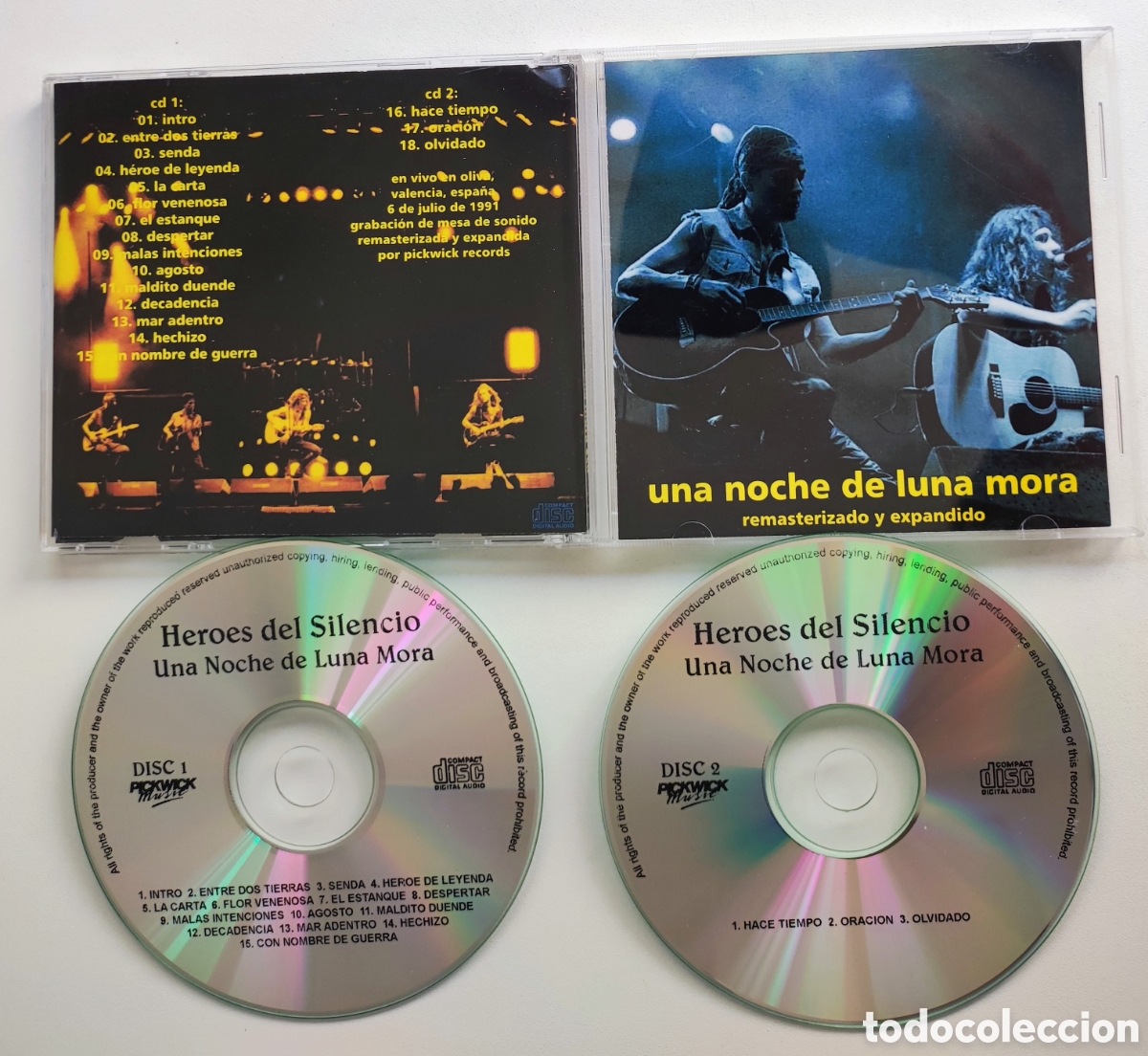 CDs de M&uacute;sica: DOBLE CD - H&Eacute;ROES DEL SILENCIO / UNA NOCHE DE LUNA MORA - LIVE IN OLIVA (VALENCIA) 1991 + REGALO DVD