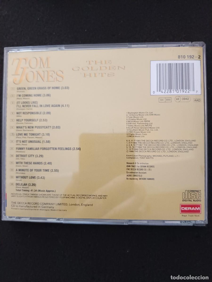 CDs de m&uacute;sica: TOM JONES. THE GOLDEN HITS - Foto 2