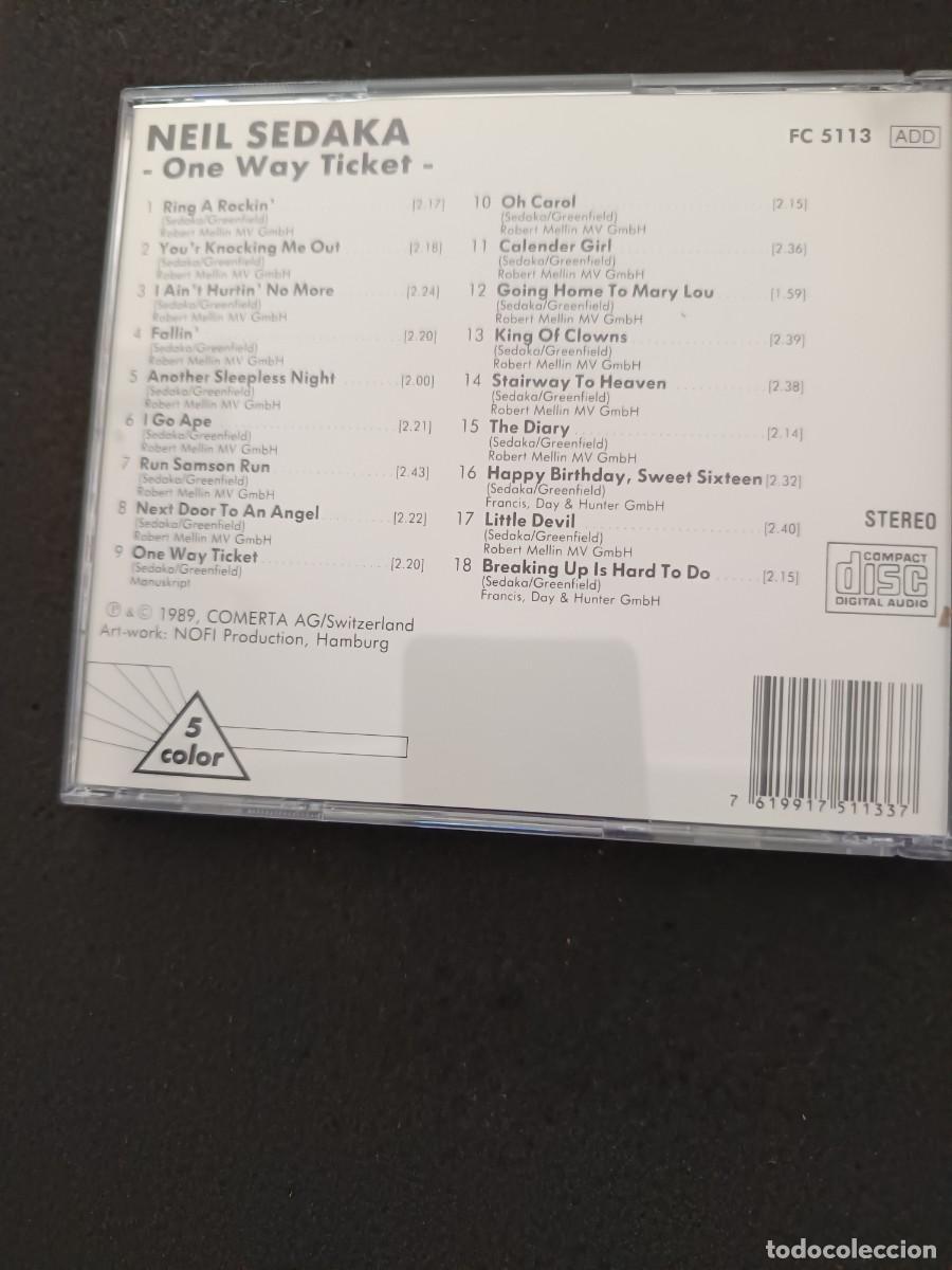 CDs de m&uacute;sica: NEIL SEDAKA. ONE WAY TICKET - Foto 2