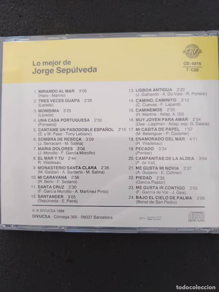CDs de m&uacute;sica: LO MEJOR DE JORGE SEP&Uacute;LVEDA. - Foto 2