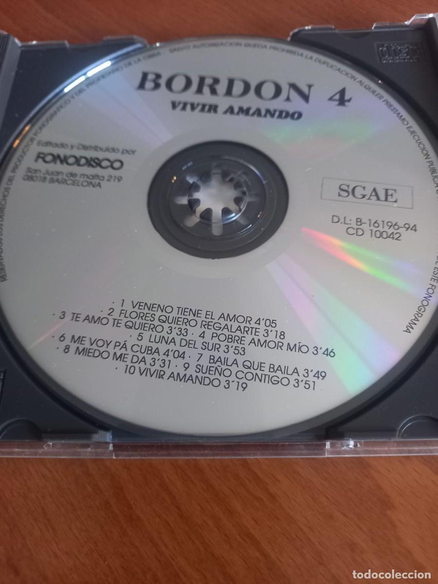 CDs de m&uacute;sica: RAR CD. BORDON 4. VIVIR AMANDO. 1994 - Foto 2